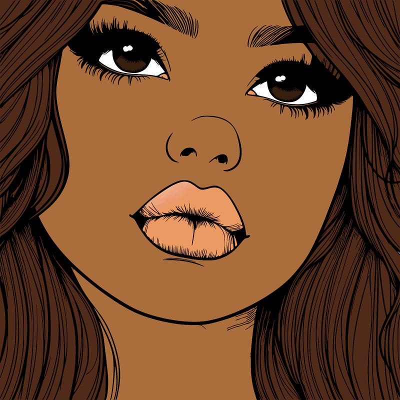 really realistic girl with lips