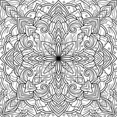 Discover a breathtaking mandala coloring page inspired by the mesmerizing glow of auroral arcs. This intricate circular design offers a serene and engaging artistic escape for all ages.