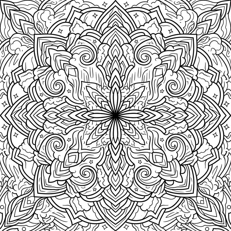 Discover a breathtaking mandala coloring page inspired by the mesmerizing glow of auroral arcs. This intricate circular design offers a serene and engaging artistic escape for all ages.