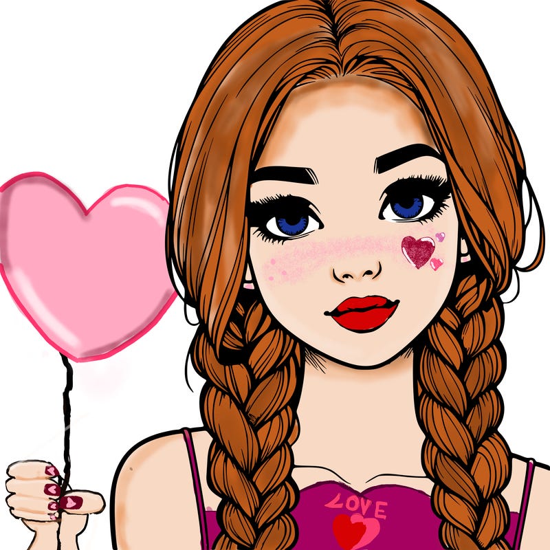 realistic girl with braids