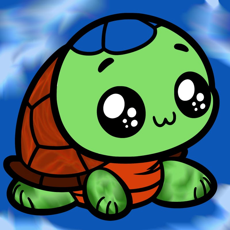 cute little animated turtle