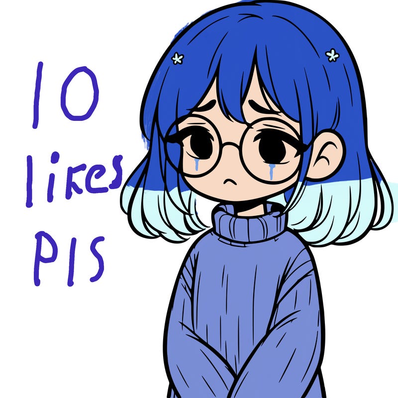 sad girl with glasses in a sweater