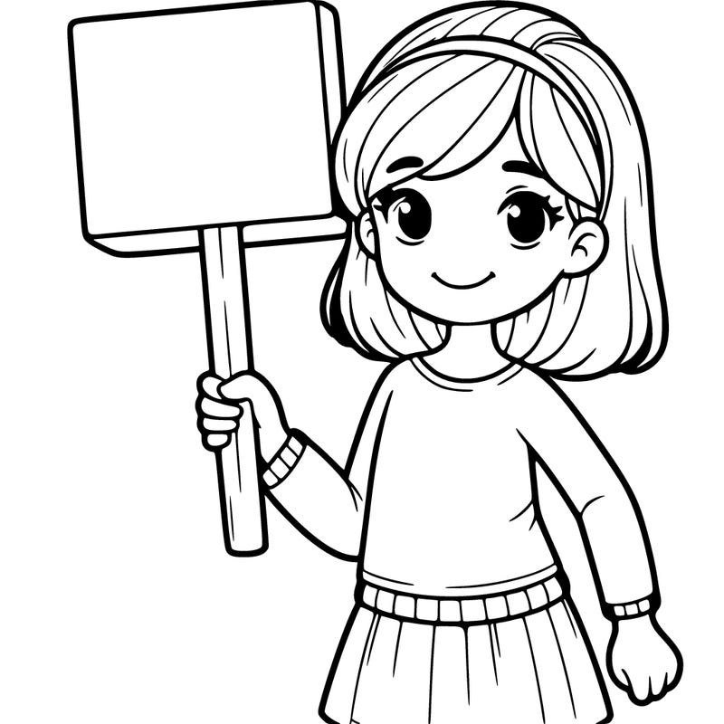 girl holding sign