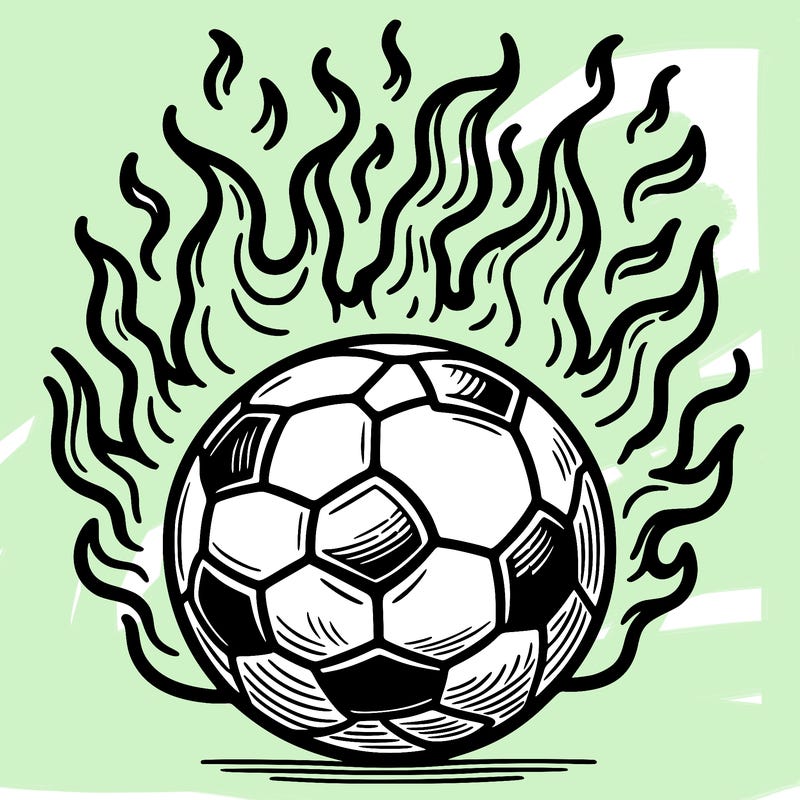 a flaming soccer ball