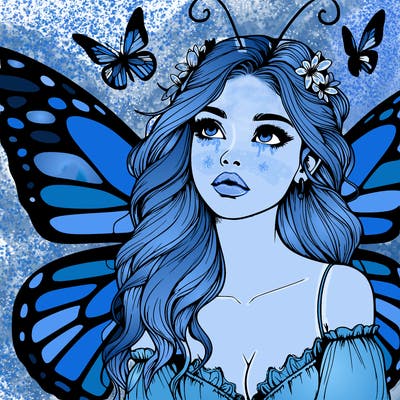 butterfly fairy realistic girl
