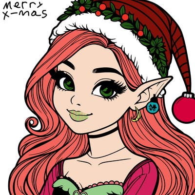 christmas girl elf realistic