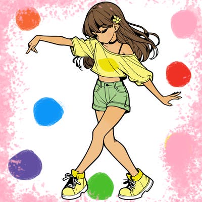 realistic girl danceing
