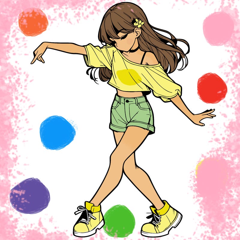 realistic girl danceing