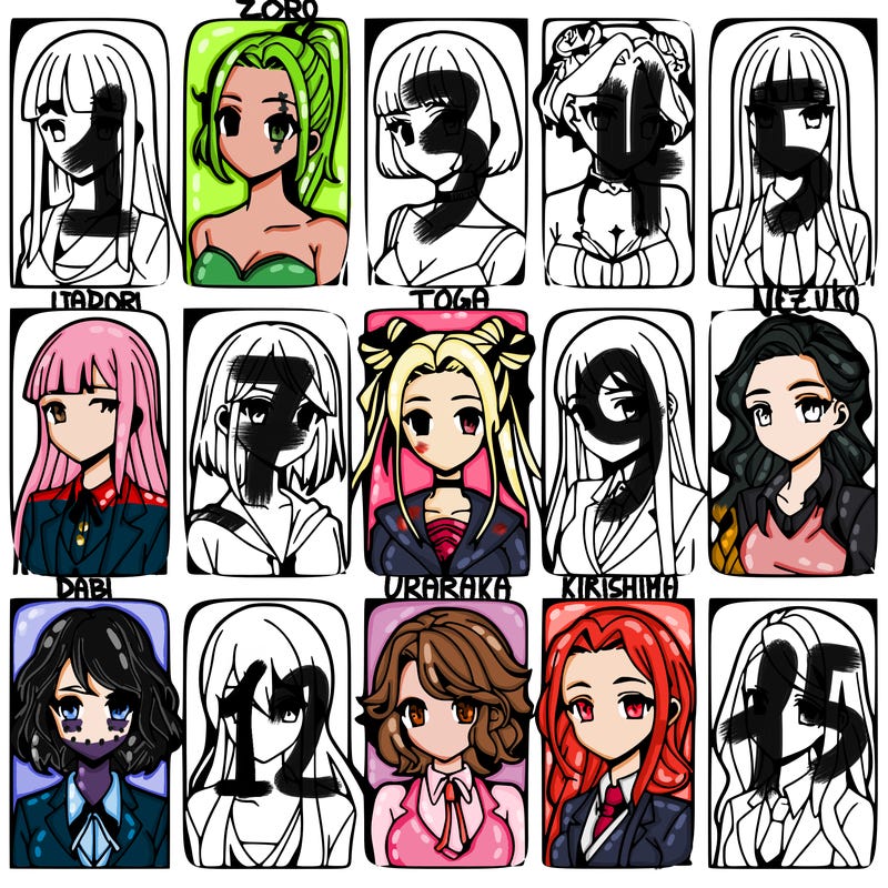 girls that look diffrent anime