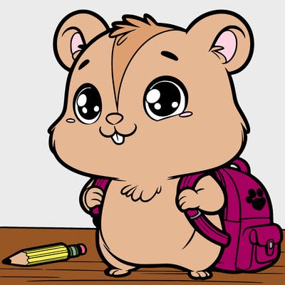 hamster on the first day of school