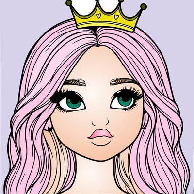 a realistic girl with a crown on