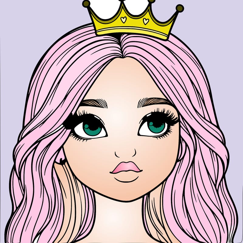 a realistic girl with a crown on