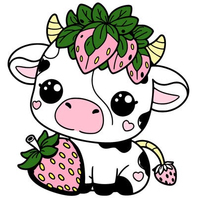 cute strawberry cow
