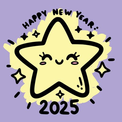 happy new year 2025 star wish