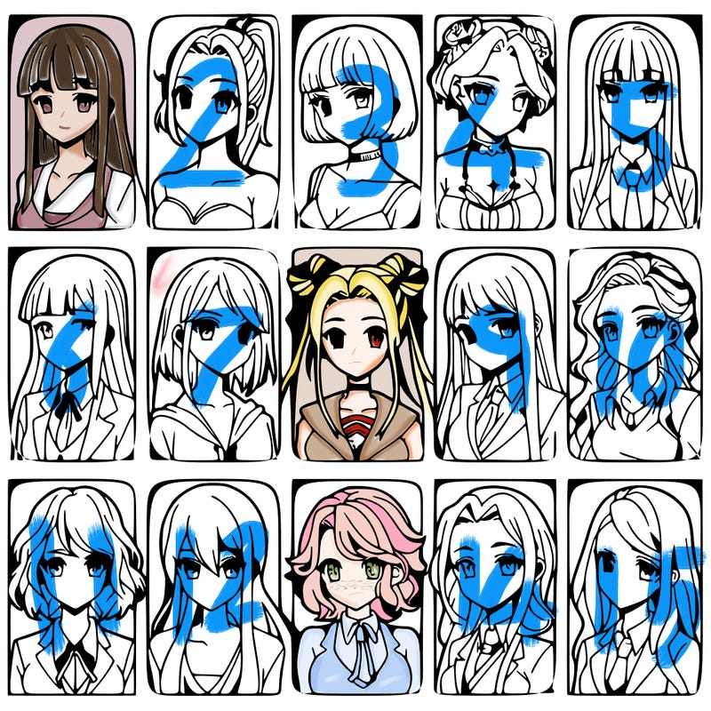 girls that look diffrent anime