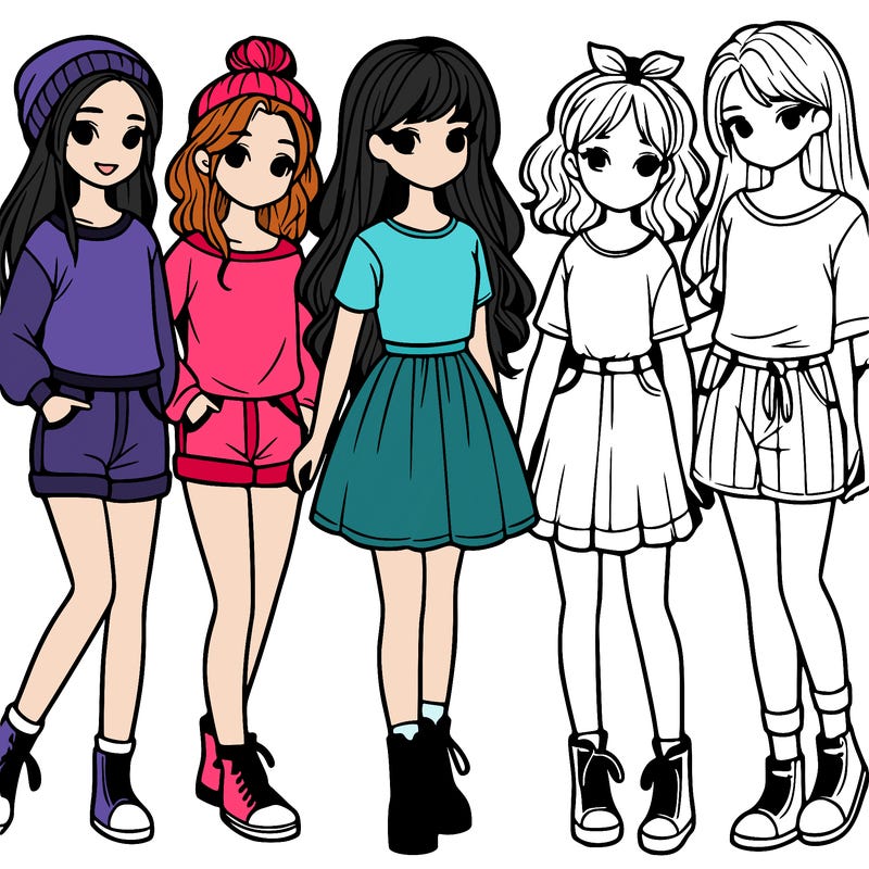 a group of five girls