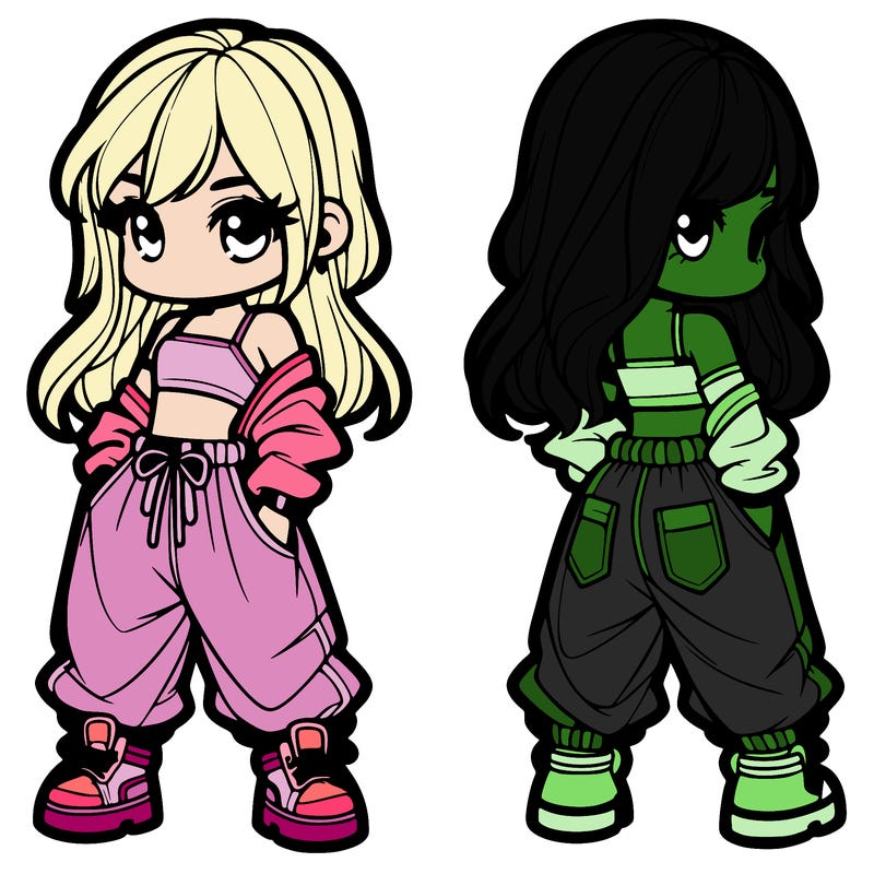 girl in crop top and baggy pants