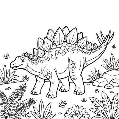 Meet our happy Stegosaurus Ungulatus, ready for a splash of color! This delightful dinosaur coloring page is perfect for young artists to explore their creativity.