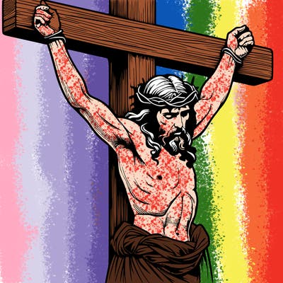 jesus realistic on the cross