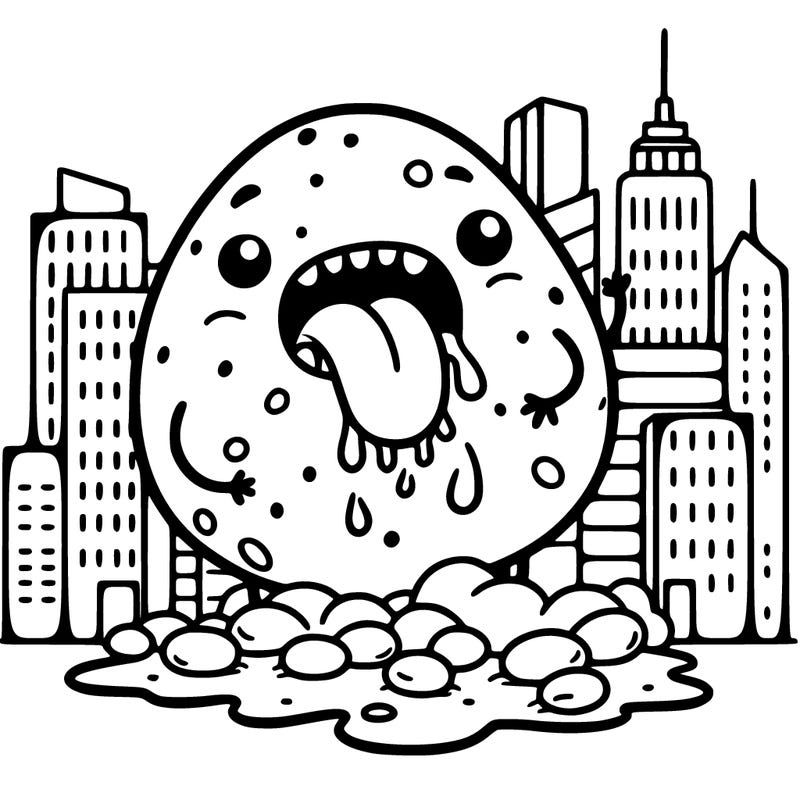 a potatoe eating a city