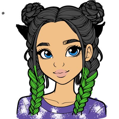 realistic girl with braids