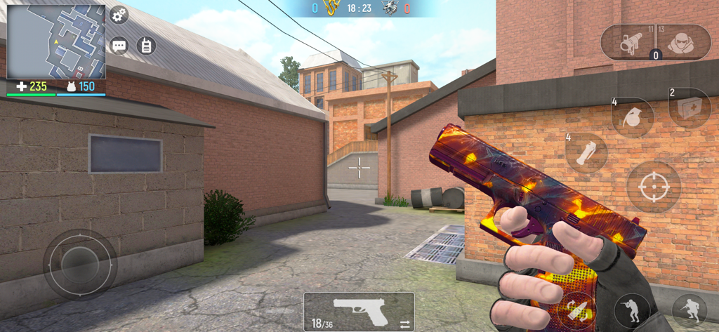 Modern Ops: Online Gun FPS - Modern OpsモバイルFPSゲームプレイでカスタマイズされたピストルスキンのファーストパーソンビュー。