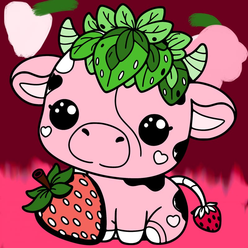 cute strawberry cow