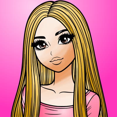 realistic girl with straight and long hair