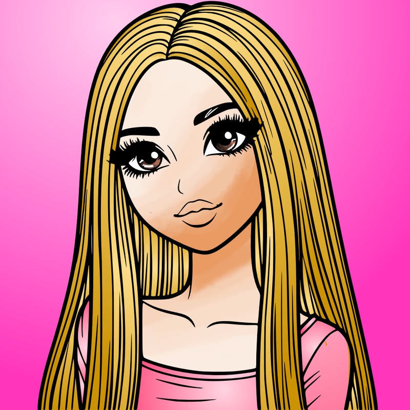 realistic girl with straight and long hair