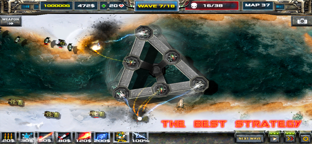 Defense Legend 2 - Strategic tower defense gameplay in Defense Legend 2 showing turret placement and sci-fi combat