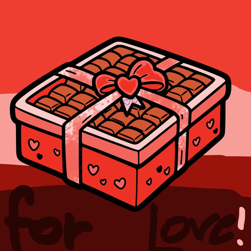 a box of chocolate for valentines day
