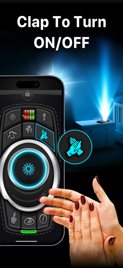 Best Flash Light - Flashlight - Aplicación de linterna de smartphone con función de aplauso para encender y apagar la luz.