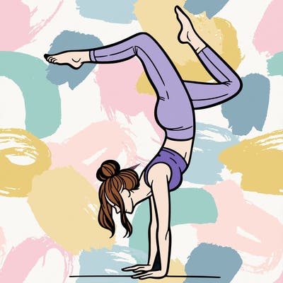 a woman doing a handstand