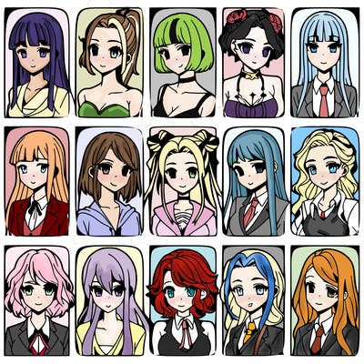 girls that look diffrent anime