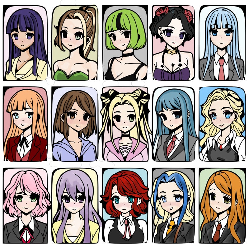 girls that look diffrent anime