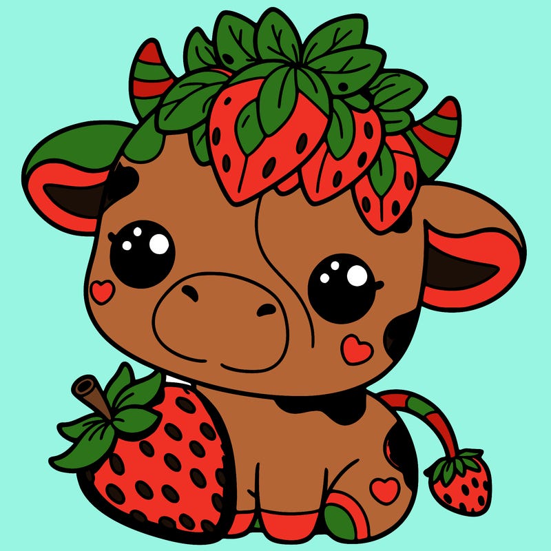 cute strawberry cow