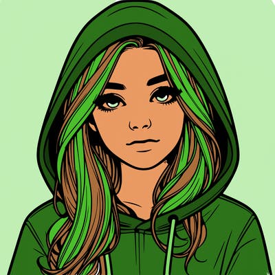 realistic girl with a hoodie