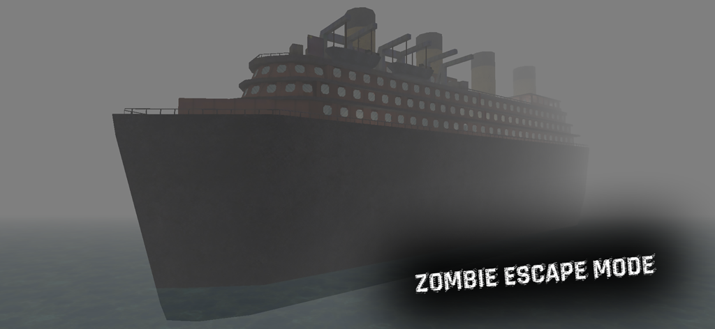 A large ocean liner in a foggy sea environment for the zombie escape game mode