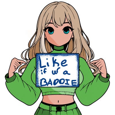 girl holding a blank sign in a long sleeve crop top