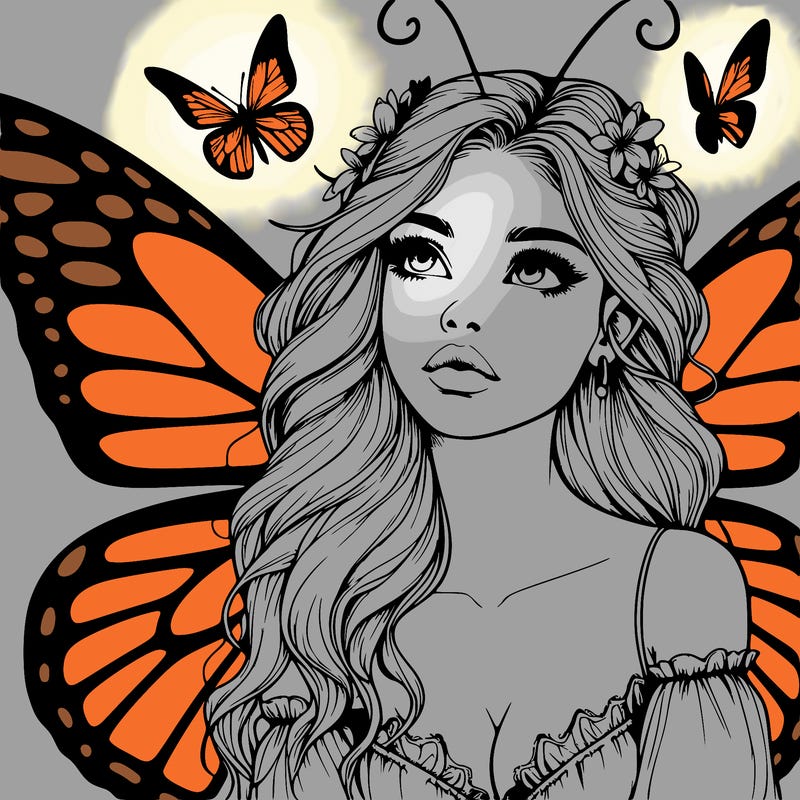 butterfly fairy realistic girl