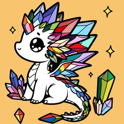 little cute crystal dragon