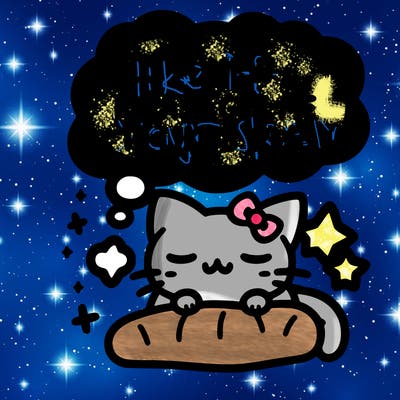kitty taking a nap dream talking and saying "i'm new, please get me at least 10 likes pls!!"