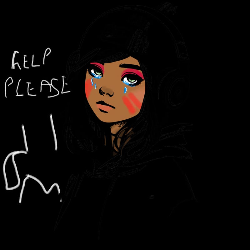 realistic girl wearing a hoodie and a beanie and headphones and nikes