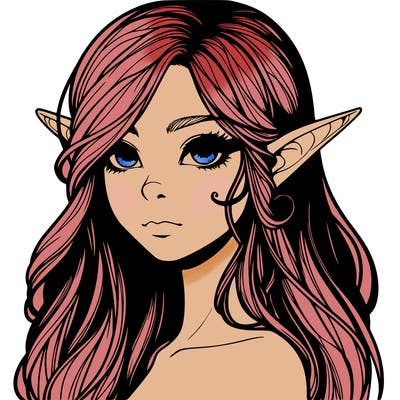 elf girl realistic dark fantasy