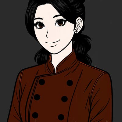 realistic asian woman cuisine chef