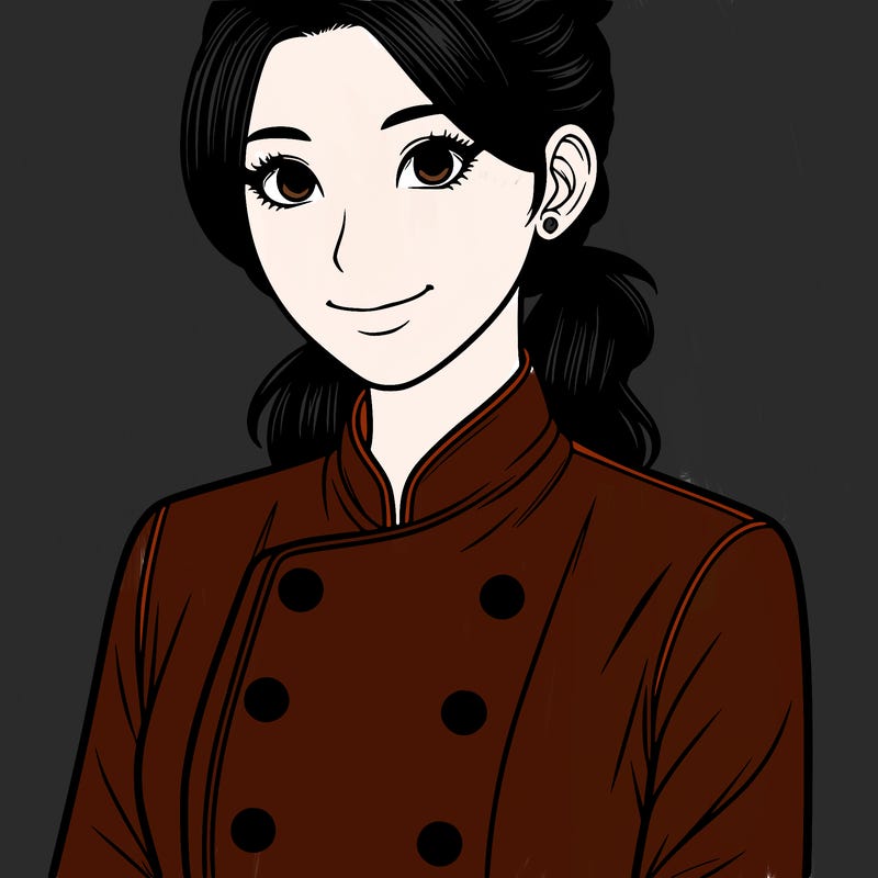 realistic asian woman cuisine chef