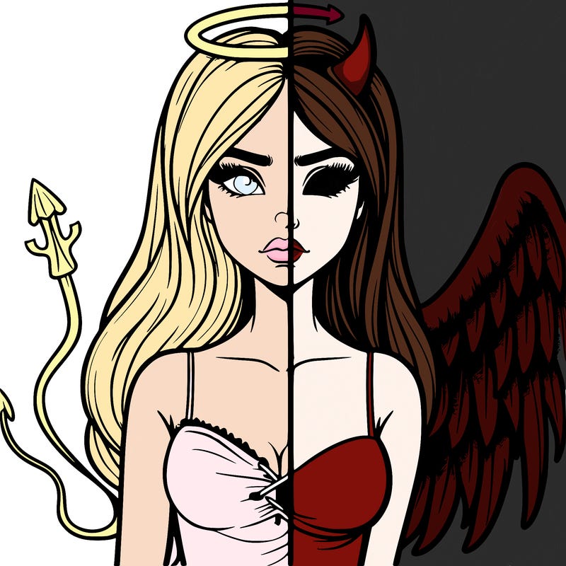 devil vs angel realistic girl