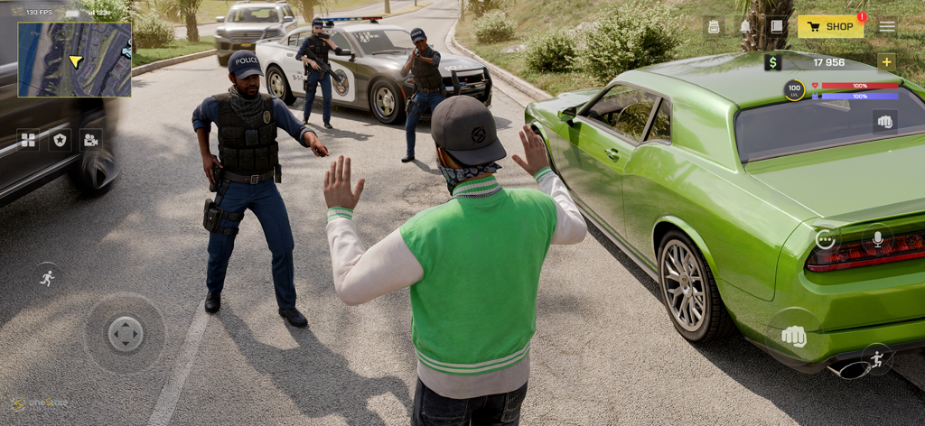 Police officers confronting a player in OneState RP roleplay simulator