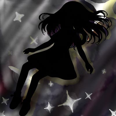 realistic girl floating