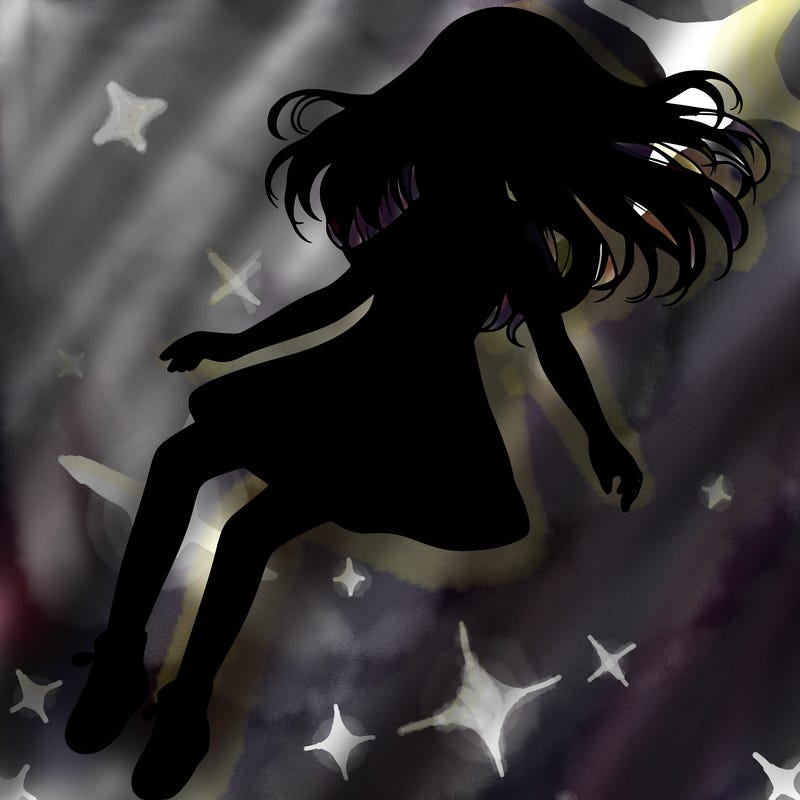 realistic girl floating